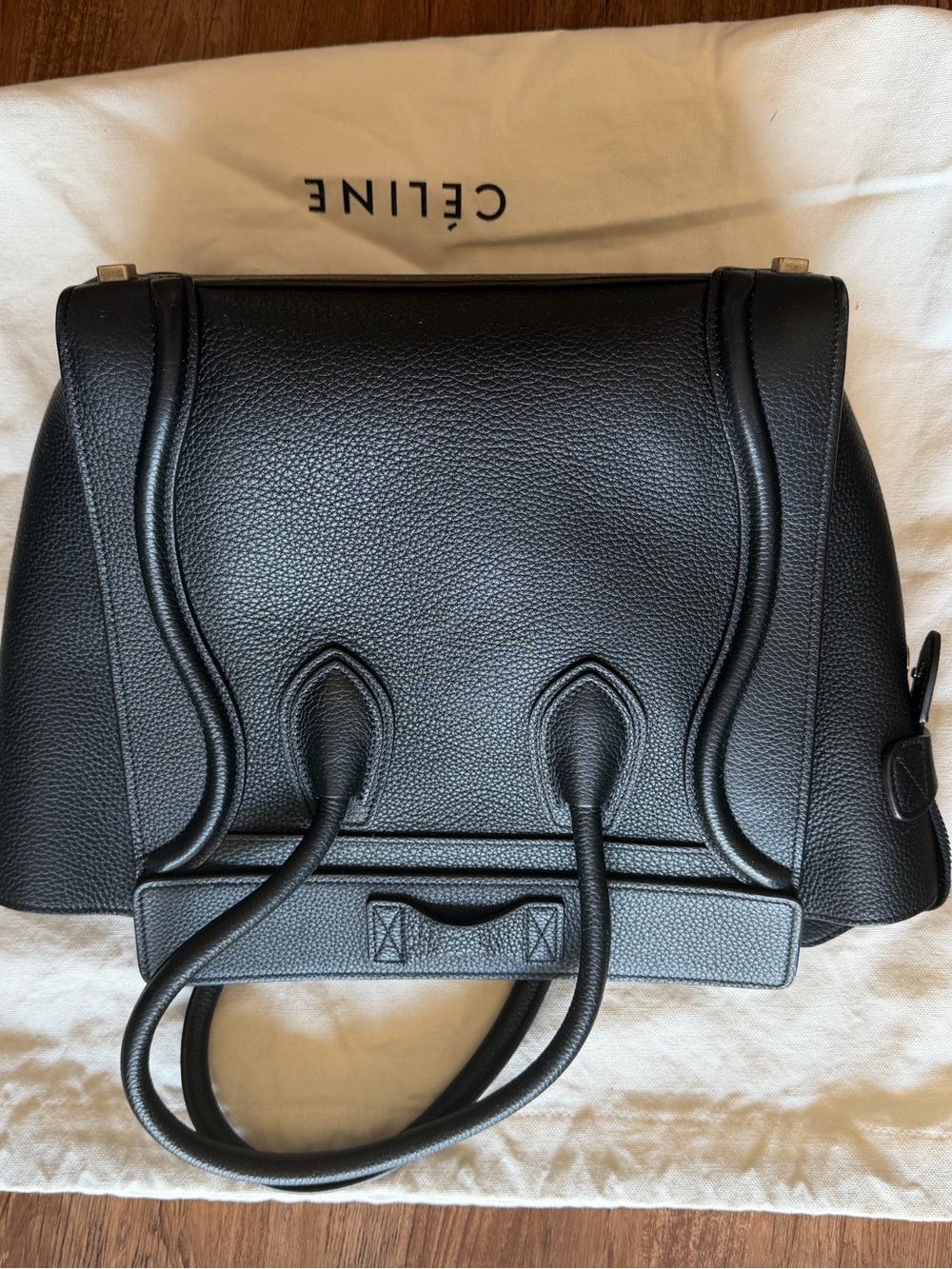 Celine Black Pebbled Leather Mini Luggage Tote - Picture 5 of 16